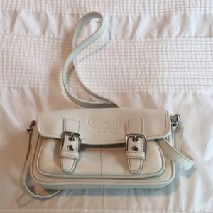Ivory Coach mini crossbody handbag